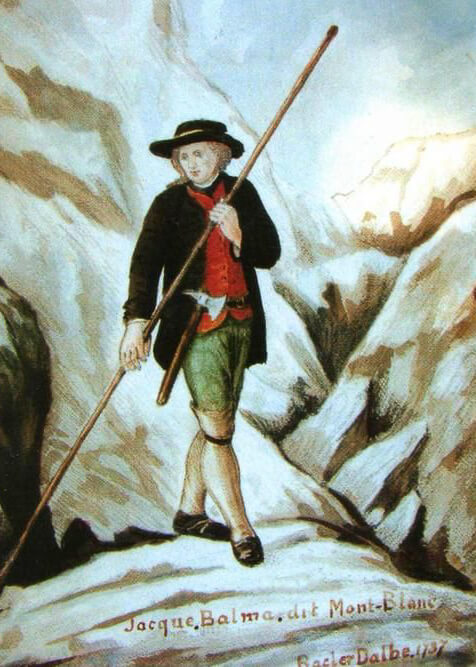 Jacques Balmat - 1788 - using an alpenstock