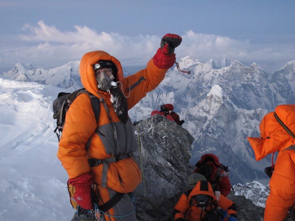 Climber on Everest