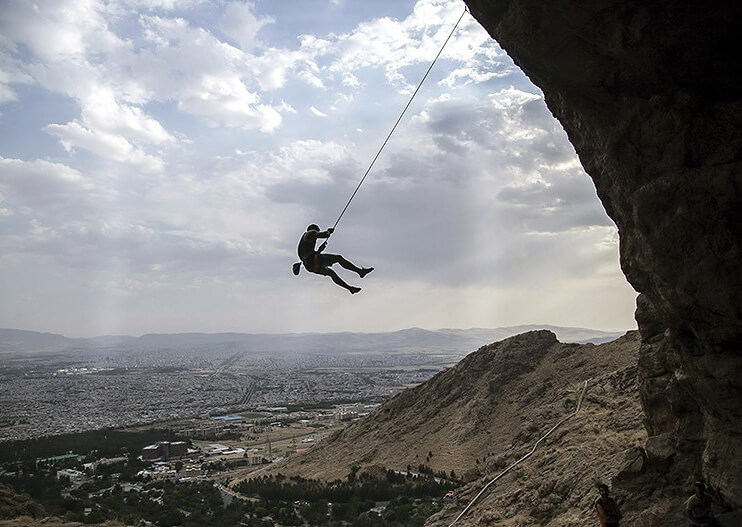 Lead climbing fall