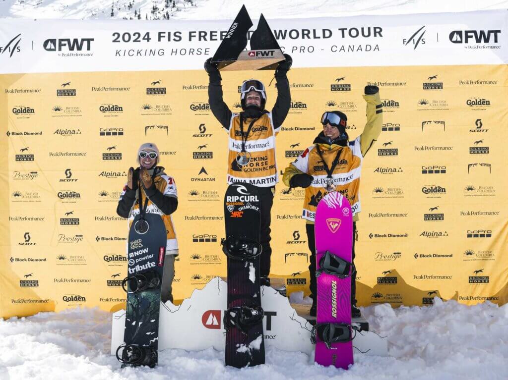 Podium Snowboard Women Kicking Horse BC 2024 - © Freeride World Tour, DDaher